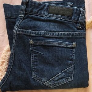 Rock& Roll Cowgirl Wide Flare Indigo Blue Denim Jeans